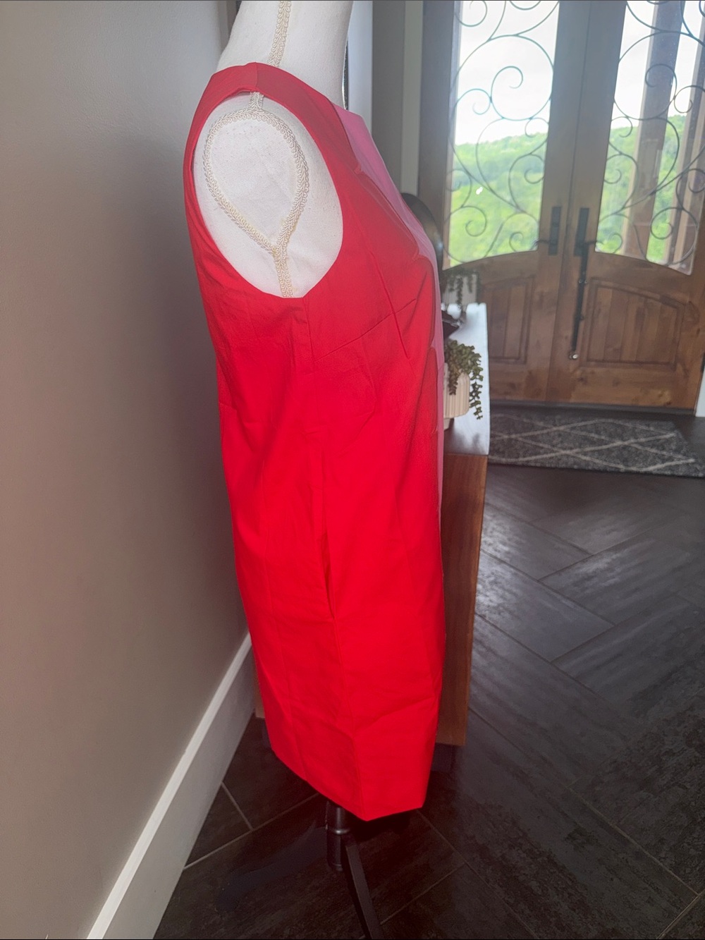Sugarlips Elliana color block crew neck cotton shift dress  pink and red NWT - Picture 2 of 9